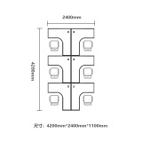 京耀職員辦公桌屏風(fēng)辦公桌員工桌電腦桌工作位6人位